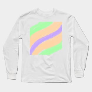 Green orange purple pastel art Long Sleeve T-Shirt